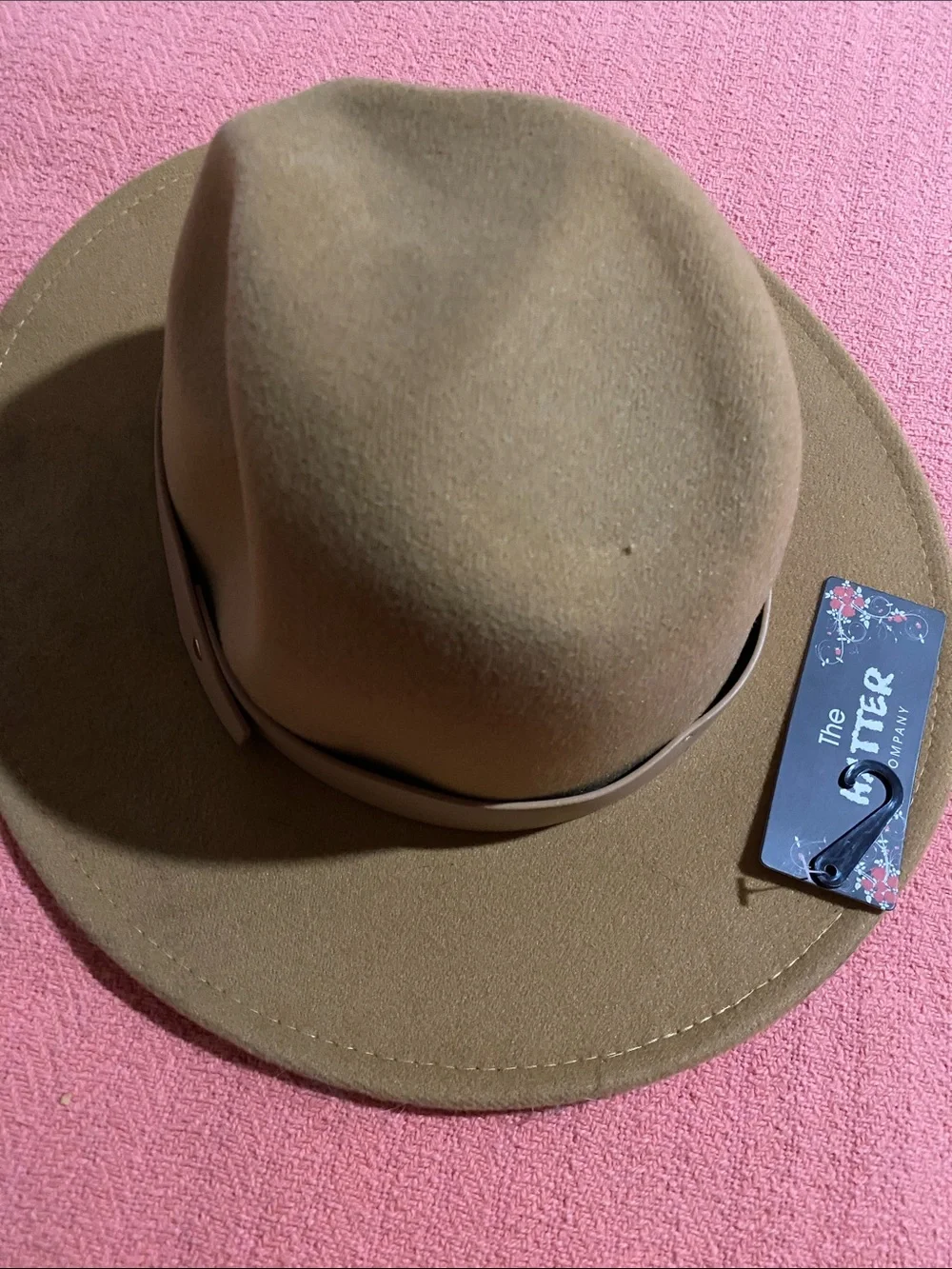 The Fitter Women’s Tan Felt Fedora Hat with Contrast Band